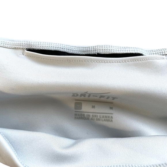 Nike Dri-Fit Light Gray & Red Leggings / Running Pants w/ Large Logo in Size Med - Picture 9 of 13